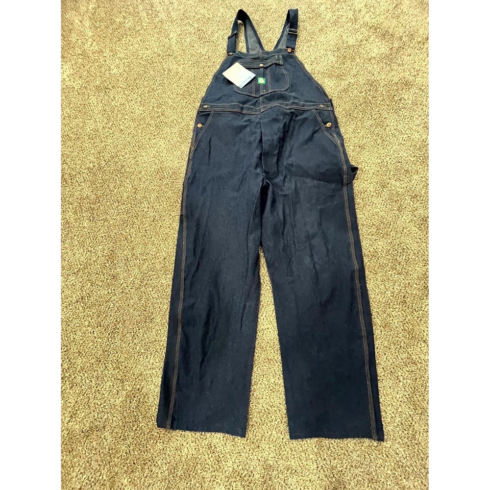 Vintage Y2K Wrangler Bib Overalls Mens 44x30 Blue Denim Dark Wash Workwear